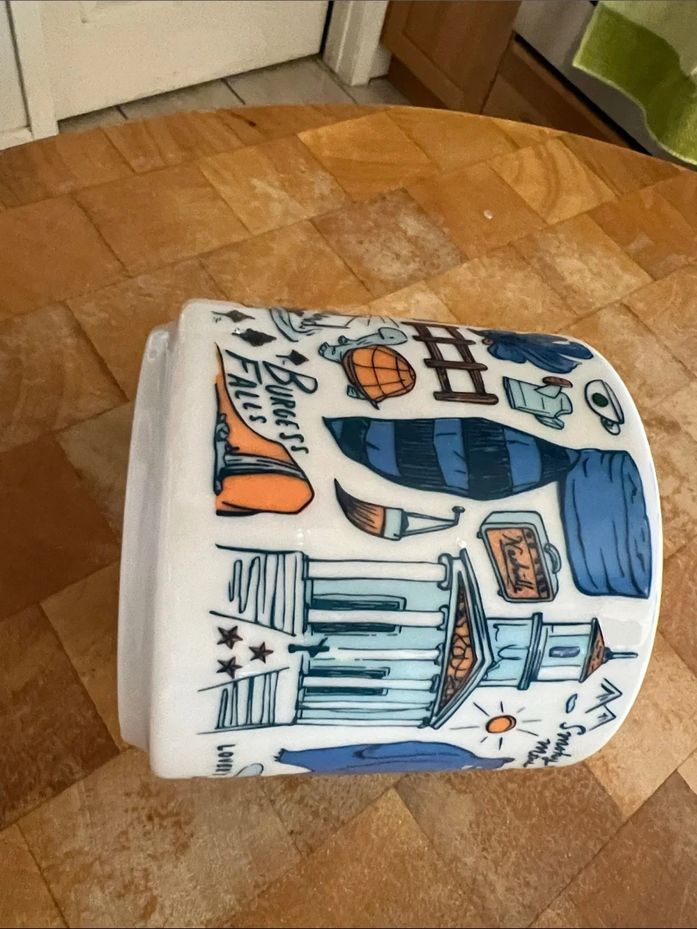 Starbucks White Mug with Blue and Orange Tennessee Icons